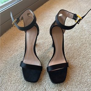 New💎Stuart Weitzman💎Black Satin High Heels Sandel